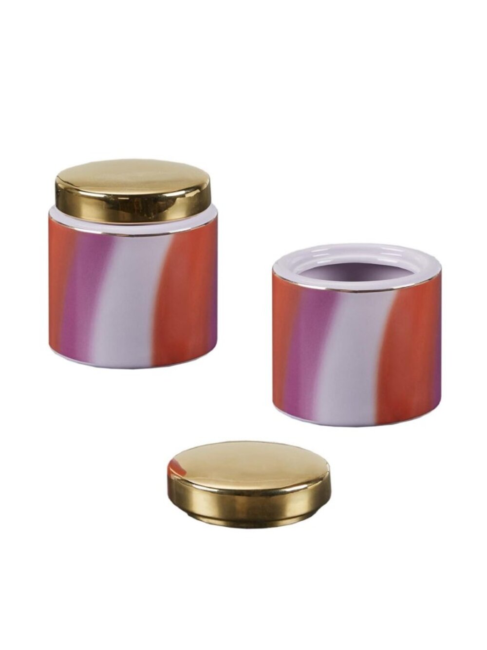 2 Wild Sage™ Tiger Wash Stripe Bathroom Accessory 4.2x4.2x4.9" Ceramic JARs